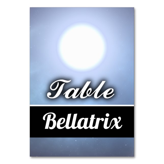 Tarjeta De Mesa Bellatrix (Anverso)