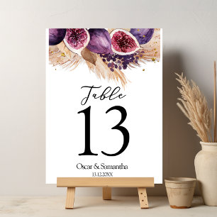 Tarjeta De Mesa Belleza de moda Higos Púrpura y Pampas