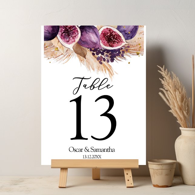 Tarjeta De Mesa Belleza de moda Higos Púrpura y Pampas (Subido por el creador)