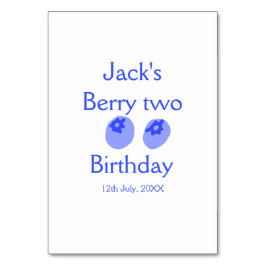 Tarjeta De Mesa Berry dos cumpleaños azul berry agregar nombre fec