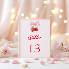 Tarjeta De Mesa Berry Sweet Coquette Baby Shower