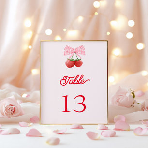 Tarjeta De Mesa Berry Sweet Coquette Baby Shower