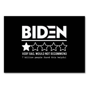 Tarjeta De Mesa Biden Muy Mal No Recomendaría Camiseta