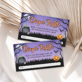 Tarjeta De Mesa Billete de Baby Shower Diaper Raffle de Halloween