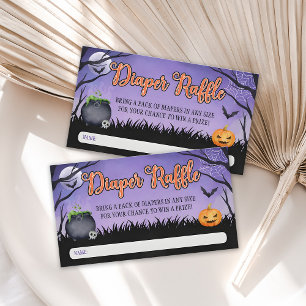 Tarjeta De Mesa Billete de Baby Shower Diaper Raffle de Halloween