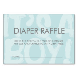 Tarjeta De Mesa Billete de graffiti azul Baby Shower Diaper Raffle