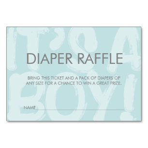 Tarjeta De Mesa Billete de graffiti azul Baby Shower Diaper Raffle
