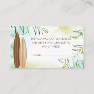 Tarjeta De Mesa Billete de pañal con tablas de surf