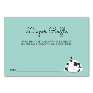 Tarjeta De Mesa Billete de pequeño gallo Baby Shower Diaper Raffle