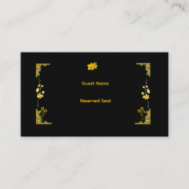 Tarjeta De Mesa Black and Gold Wedding Place Card