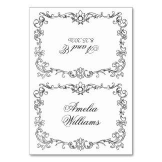 Tarjeta De Mesa Black And White Old Money Wedding Place Cards
