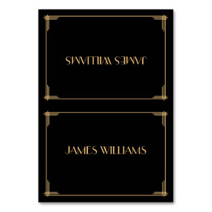 Tarjeta De Mesa Black Great Gatsby Art Deco Place Setting Cards