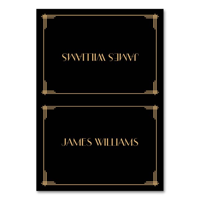 Tarjeta De Mesa Black Great Gatsby Art Deco Place Setting Cards (Anverso)