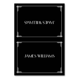 Tarjeta De Mesa Black Great Gatsby Art Deco Place Setting Cards