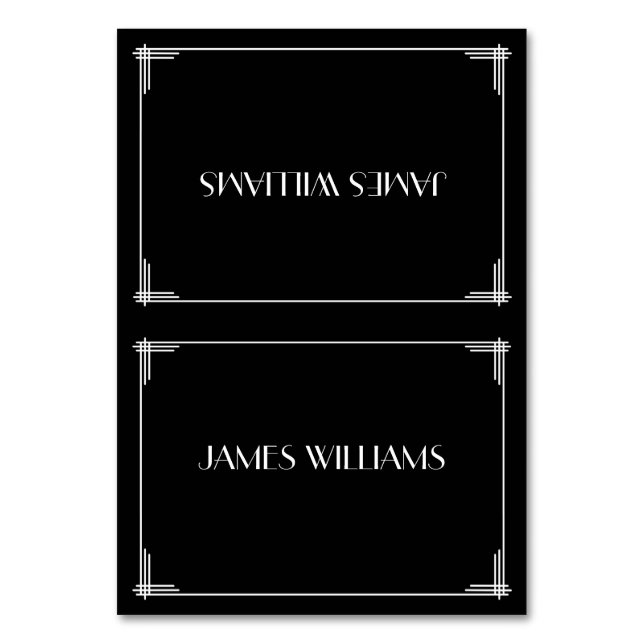 Tarjeta De Mesa Black Great Gatsby Art Deco Place Setting Cards (Anverso)