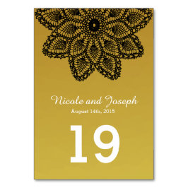 Tarjeta De Mesa Black Lace - número de tabla boda