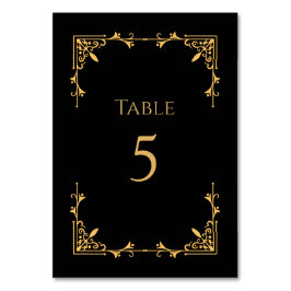 Tarjeta De Mesa Black Tie Royal Regency Wedding Table Number