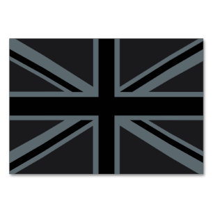 Tarjeta De Mesa Black Union Jack British Flag Design Personalizar 