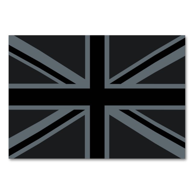 Tarjeta De Mesa Black Union Jack British Flag Design Personalizar  (Anverso)