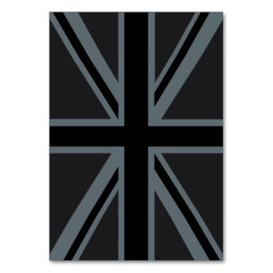 Tarjeta De Mesa Black Union Jack British Flag Design Personalizar 