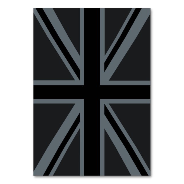 Tarjeta De Mesa Black Union Jack British Flag Design Personalizar  (Anverso)