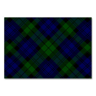 Tarjeta De Mesa Black Watch Tartan Blue Green Plage