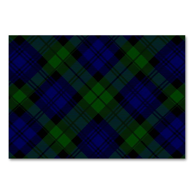 Tarjeta De Mesa Black Watch Tartan Blue Green Plage (Anverso)