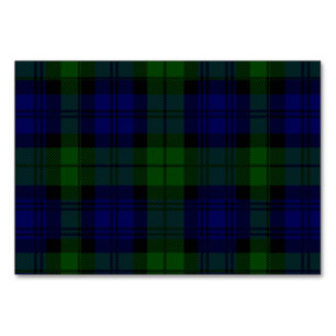 Tarjeta De Mesa Black Watch Tartan Blue Green Plage