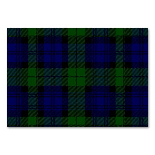 Tarjeta De Mesa Black Watch Tartan Blue Green Plage (Anverso)
