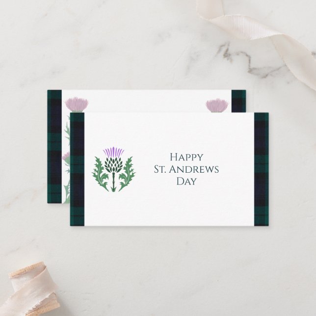 Tarjeta De Mesa Black Watch Tartan St Andrews Day (Anverso/Reverso In Situ)