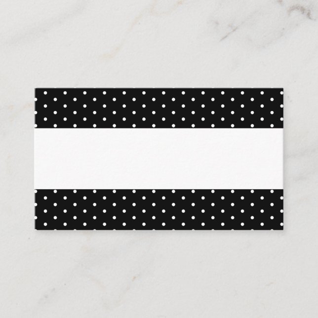 Tarjeta De Mesa Black White Dots Elegant Wedding Name Place Cards (Anverso)