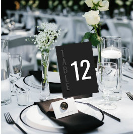 Tarjeta De Mesa Blackout Minimalist Modern Wedding Table Card