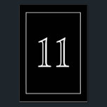 Tarjeta De Mesa Blanco minimalista en vertical negro |<br><div class="desc">Un diseño elegante y ultra minimalista. Los números grandes son fáciles de leer. Coordenadas con otras piezas minimalistas,  monocromáticas en mi tienda. Vea la colección.</div>