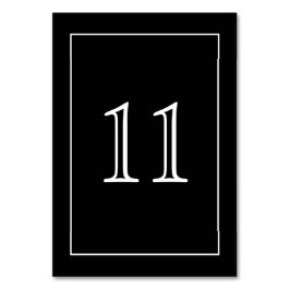 Tarjeta De Mesa Blanco minimalista en vertical negro |