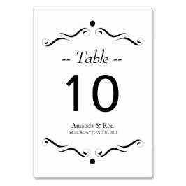 Tarjeta De Mesa Blanco simple