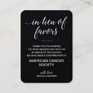 Tarjeta De Mesa Blanco sobre negro en lugar de Boda de caridad a f