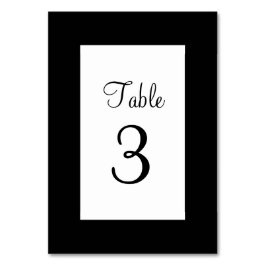 Tarjeta De Mesa Blanco y Negro