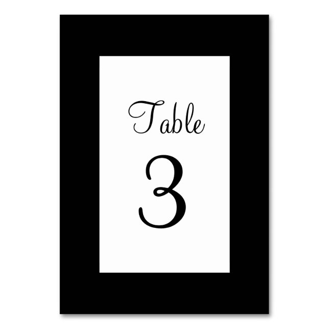 Tarjeta De Mesa Blanco y Negro (Reverso)
