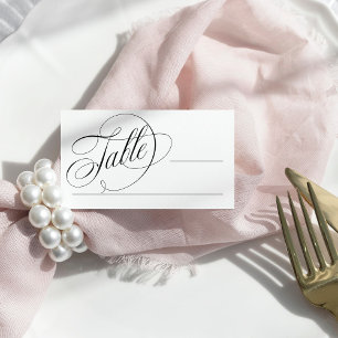 Tarjeta De Mesa Blanco y negro   Boda clásico de elegancia italian