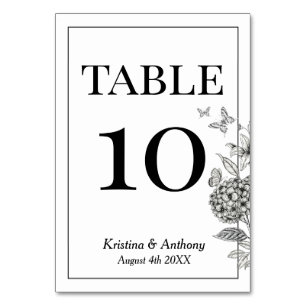 Tarjeta De Mesa Blanco y negro vintage
