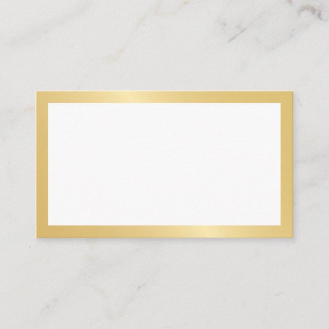 Tarjeta De Mesa Blank Elegant Gold Boda (Anverso)
