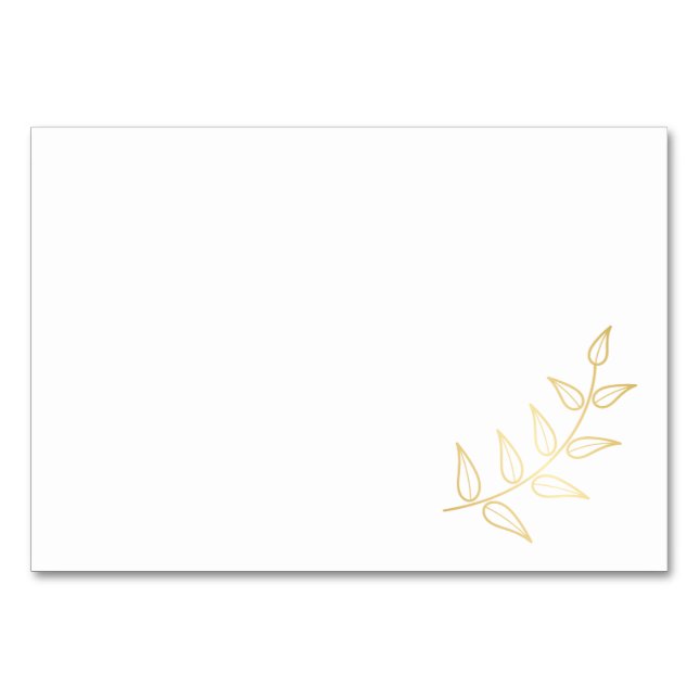 Tarjeta De Mesa Blank Elegant Gold Laurels (Anverso)