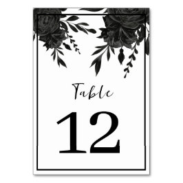 Tarjeta De Mesa Bloom nocturno: un Boda floral oscuro