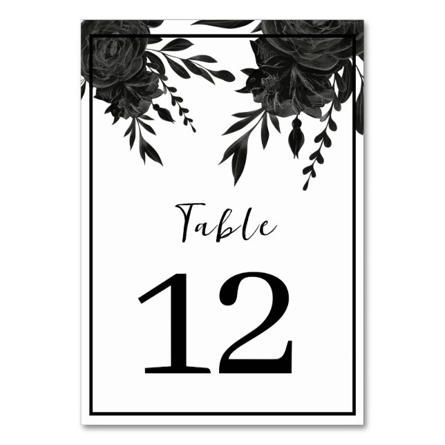 Tarjeta De Mesa Bloom nocturno: un Boda floral oscuro (Anverso)