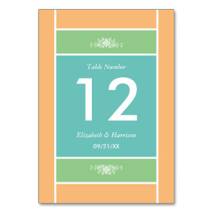 Tarjeta De Mesa Bloque Pastel moderno - Colores tropicales - Boda