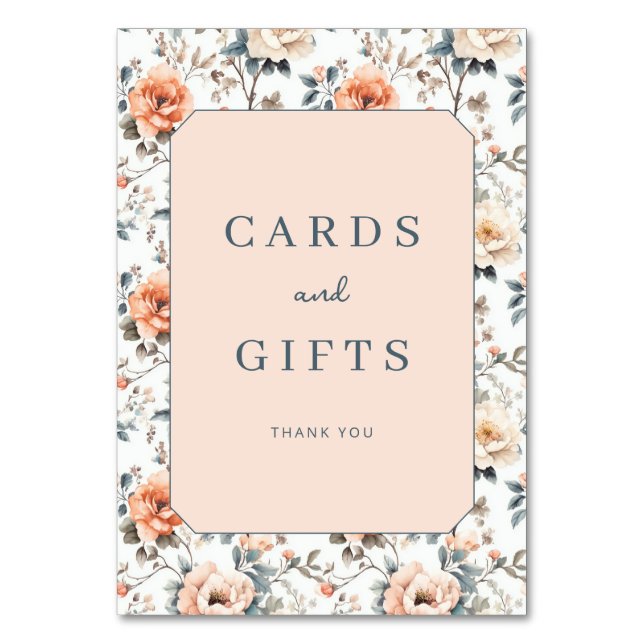 Tarjeta De Mesa Blossom and Vow Wedding (Anverso)