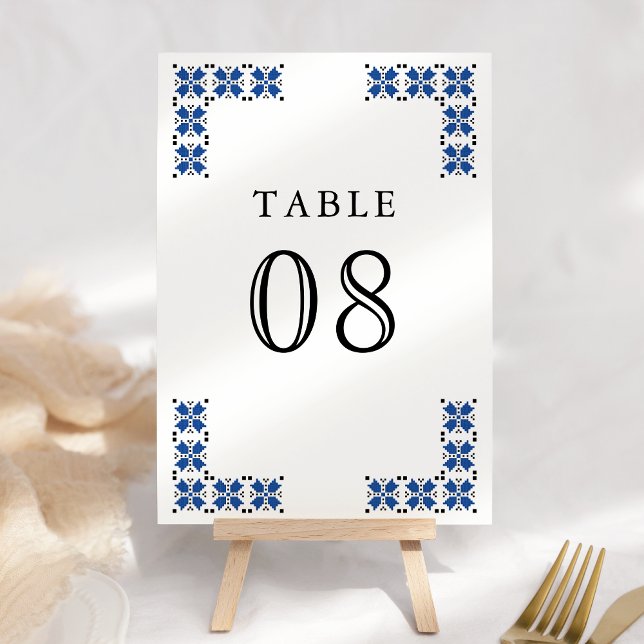 Tarjeta De Mesa Blue and Black Ukrainian Embroidery Wedding (Subido por el creador)