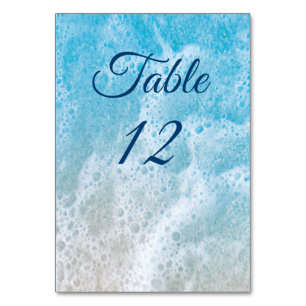 Tarjeta De Mesa Blue Beach Waves Sandy Toes Tabla número 2