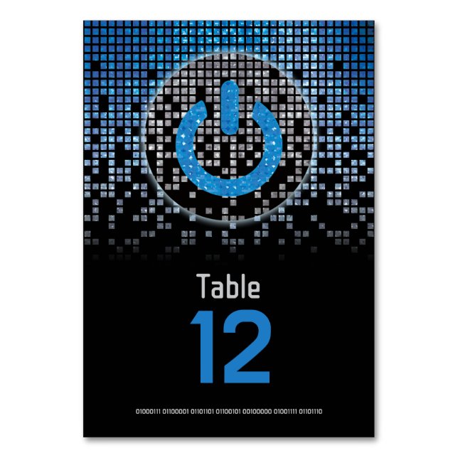 Tarjeta De Mesa Blue Black Video Game Gamer Bar Mitzvah (Anverso)