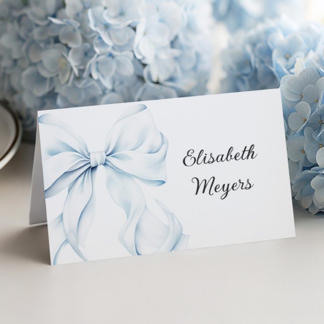 Tarjeta De Mesa Blue Bow - Baptism Place Cards (Subido por el creador)